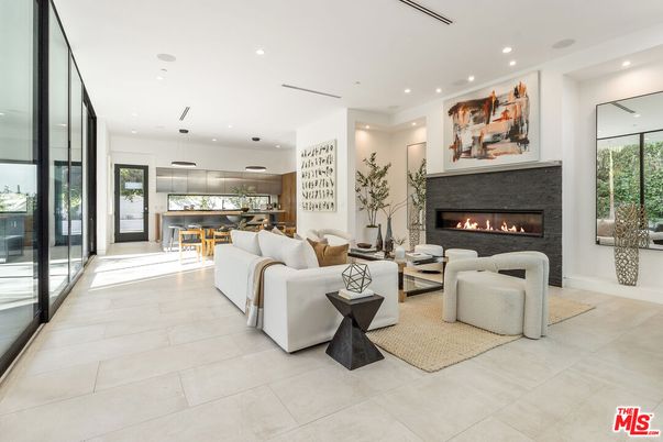 Dining room, Fireplace, Interior, Living room, Pendant Lights, Recessed Lighting