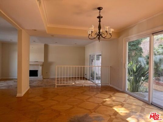 Chandelier, Empty room, Fireplace, Interior, Recessed Lighting