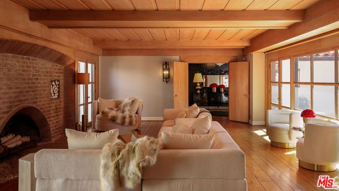 Fireplace, Interior, Living room, Stone Walls, Wooden Beams, Wooden Ceilings, Wood Texture Flooring