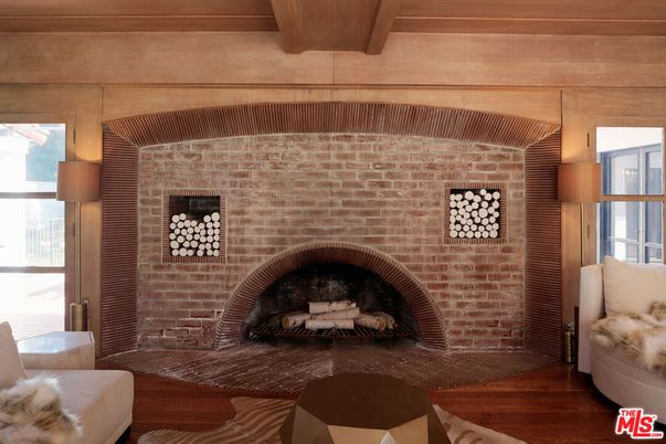 Fireplace, Interior, Stone Walls, Wood Texture Flooring