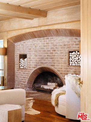 Fireplace, Interior, Stone Walls, Wooden Beams, Wood Texture Flooring