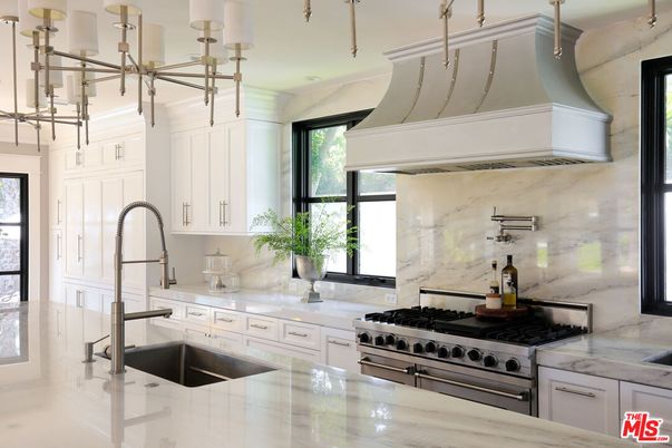 Interior, Kitchen, Marble Walls, Stainless Steel Appliances