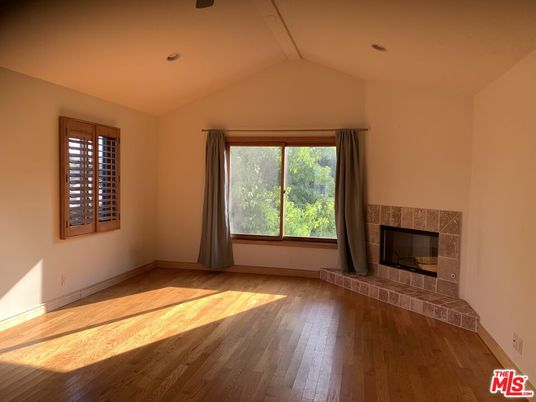 Empty room, Fireplace, Interior, Recessed Lighting, Wood Texture Flooring
