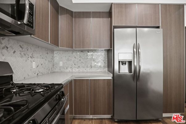 Interior, Kitchen, Stainless Steel Appliances, Wood Texture Flooring