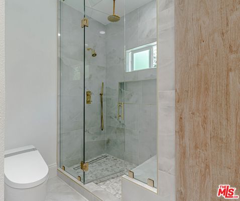 Bathroom, Glass Shower, Interior, Marble Walls