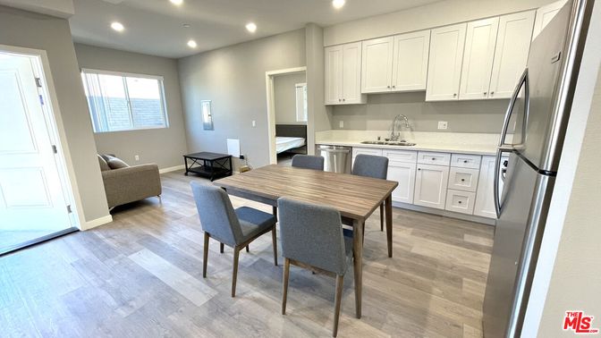 Dining room, Interior, Kitchen, Living room, Recessed Lighting, Wood Texture Flooring