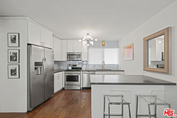 Interior, Kitchen, Pendant Lights, Stainless Steel Appliances, Wood Texture Flooring