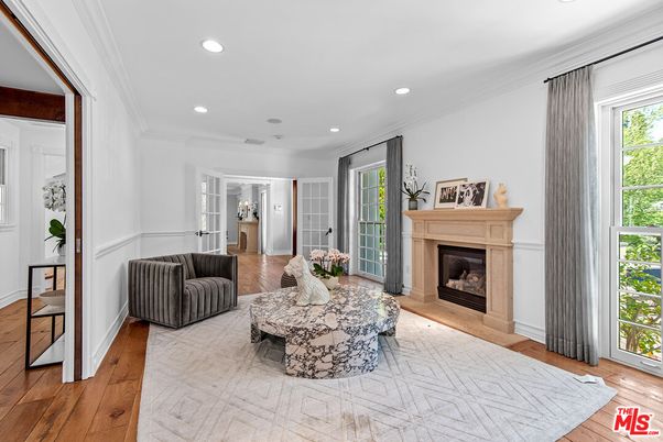 Fireplace, Interior, Recessed Lighting, Wood Texture Flooring