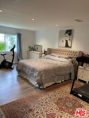 Bedroom, Fitness Equipment, Interior, Recessed Lighting, Wood Texture Flooring