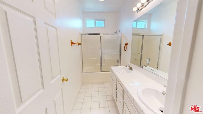 Bathroom, Dual Sink Vanities, Glass Shower, Interior, Tile Countertops