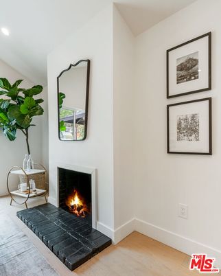 Fireplace, Interior, Recessed Lighting, Wood Texture Flooring