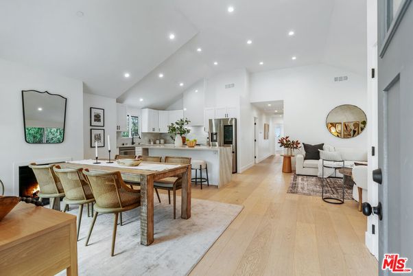 Dining room, Interior, Kitchen, Living room, Recessed Lighting, Wood Texture Flooring