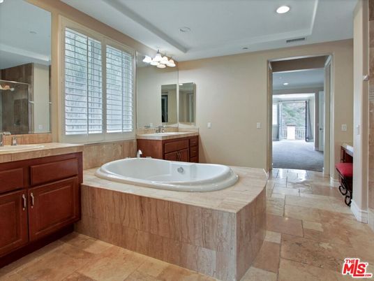 Bathroom, Dual Sink Vanities, Interior, Recessed Lighting, Tile Countertops