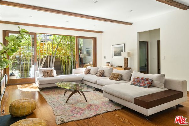 Interior, Living room, Recessed Lighting, Wooden Beams, Wood Texture Flooring