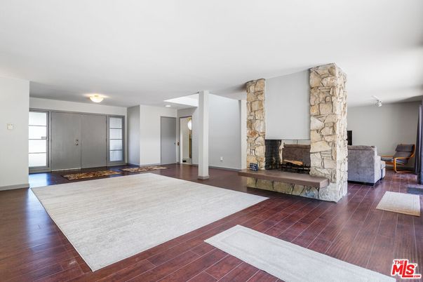 Fireplace, Interior, Stone Walls, Wood Texture Flooring