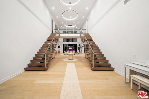 Fireplace, Interior, Pendant Lights, Recessed Lighting, Wood Texture Flooring
