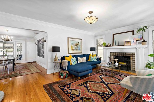 Chandelier, Dining room, Fireplace, Interior, Living room, Wood Texture Flooring