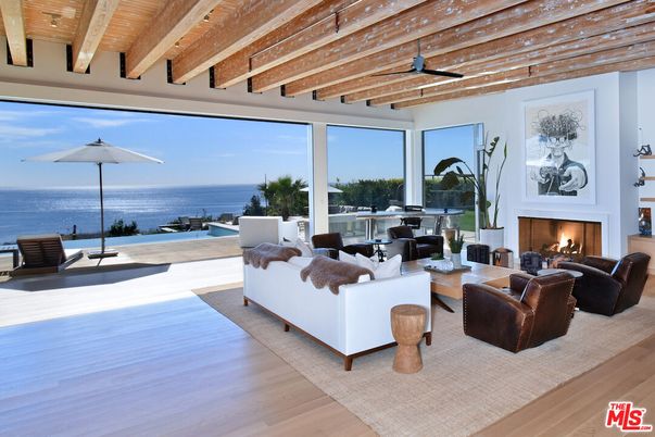 Fireplace, Interior, Living room, Water, Wooden Beams, Wooden Ceilings, Wood Texture Flooring