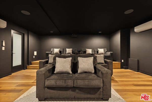 Interior, Recessed Lighting, Theatre Room, Wood Texture Flooring