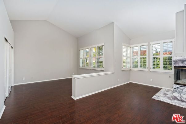 Empty room, Fireplace, Interior, Wood Texture Flooring