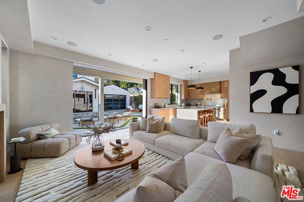 Interior, Kitchen, Living room, Pendant Lights, Recessed Lighting, Wood Texture Flooring