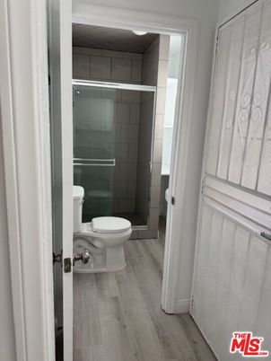 Bathroom, Glass Shower, Interior, Wood Texture Flooring