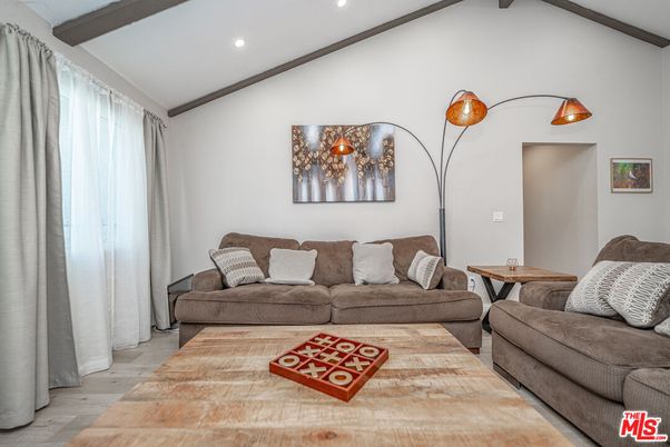 Interior, Living room, Recessed Lighting, Wooden Beams, Wood Texture Flooring