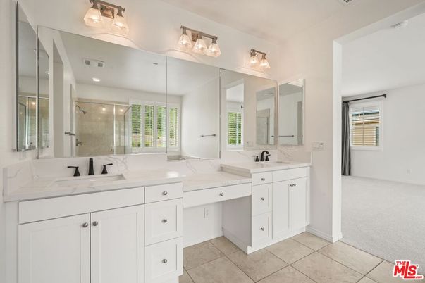 Bathroom, Dual Sink Vanities, Glass Shower, Interior