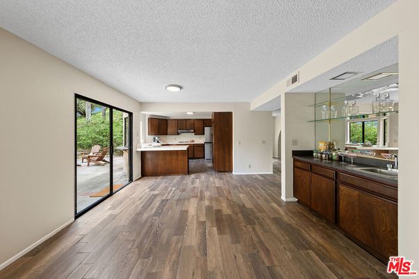 Interior, Kitchen, Recessed Lighting, Wood Texture Flooring