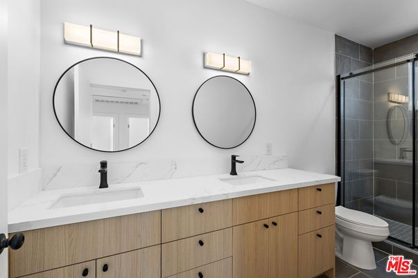 Bathroom, Dual Sink Vanities, Glass Shower, Interior