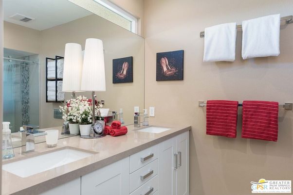 Bathroom, Dual Sink Vanities, Glass Shower, Interior