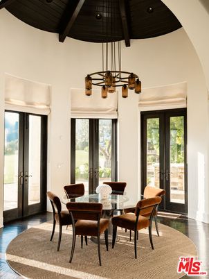 Dining room, Interior, Pendant Lights, Recessed Lighting, Wooden Beams, Wooden Ceilings, Wood Texture Flooring