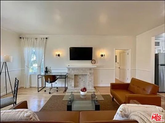 Fireplace, Home Office, Interior, Living room, Wood Texture Flooring