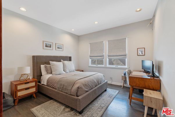 Bedroom, Home Office, Interior, Recessed Lighting, Wood Texture Flooring