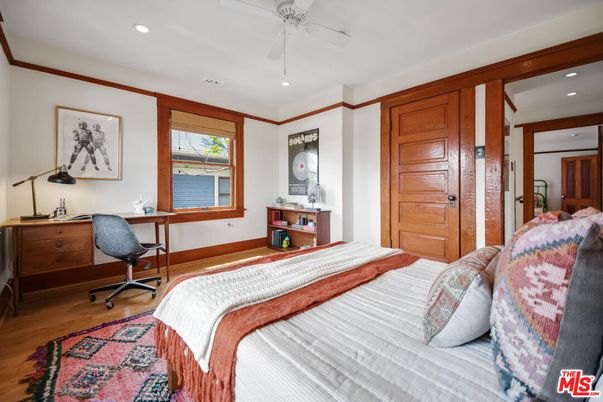 Bedroom, Home Office, Interior, Recessed Lighting, Wood Texture Flooring