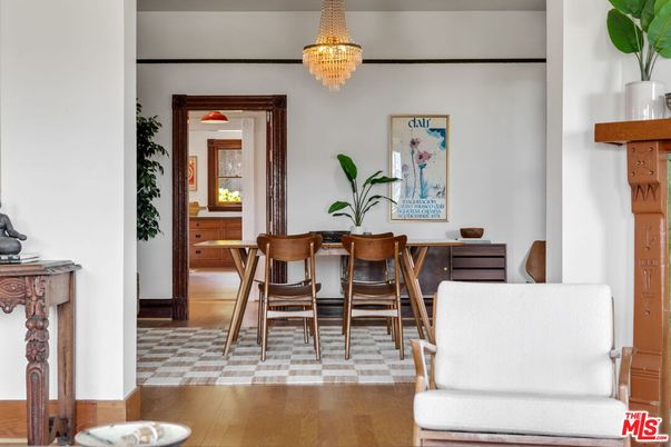 Chandelier, Dining room, Interior, Wood Texture Flooring