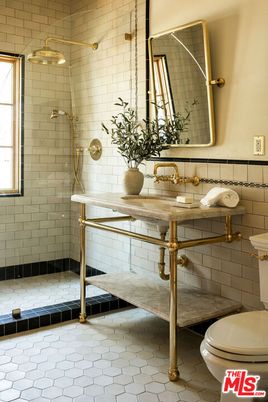 Bathroom, Glass Shower, Interior, Stone Walls