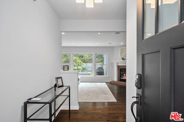 Fireplace, Interior, Recessed Lighting, Wood Texture Flooring