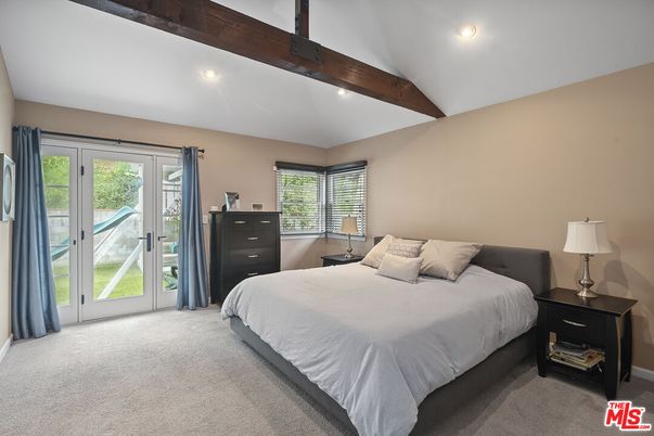 Bedroom, Interior, Recessed Lighting, Wooden Beams