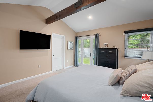 Bedroom, Interior, Recessed Lighting, Wooden Beams