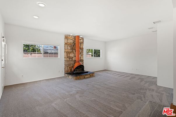 Empty room, Fireplace, Interior, Recessed Lighting