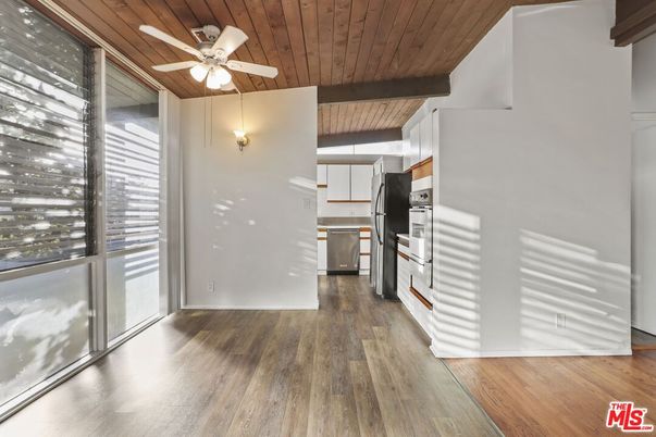 Interior, Kitchen, Stainless Steel Appliances, Wooden Ceilings, Wood Texture Flooring