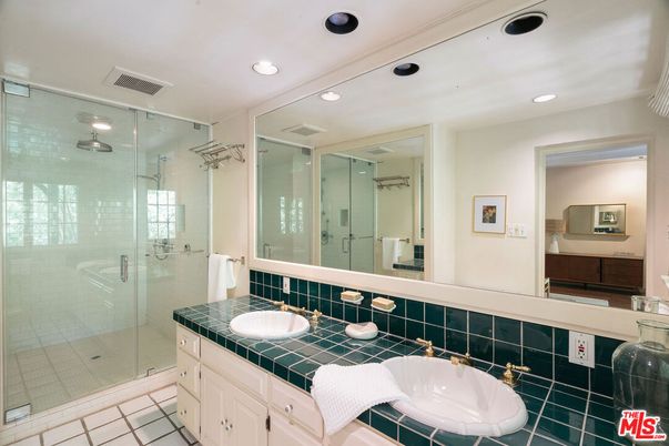 Bathroom, Glass Shower, Interior, Recessed Lighting, Tile Countertops