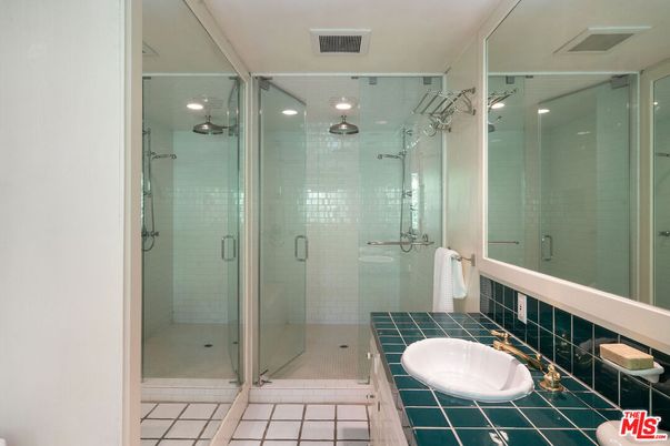 Bathroom, Glass Shower, Interior, Recessed Lighting, Tile Countertops