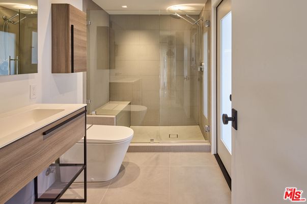 Bathroom, Free Standing Baths, Glass Shower, Interior, Recessed Lighting
