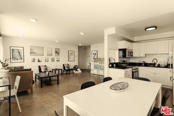 Dining room, Interior, Kitchen, Living room, Recessed Lighting, Stainless Steel Appliances