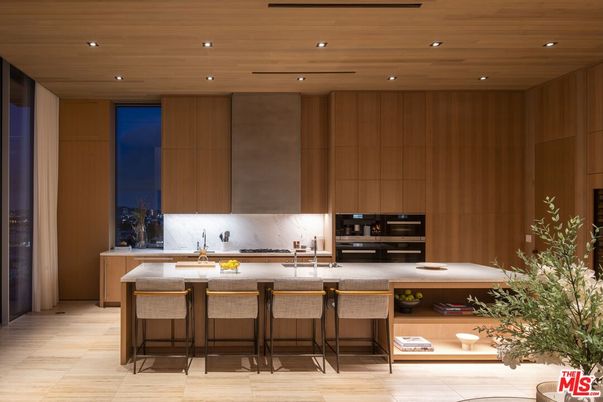Interior, Kitchen, Recessed Lighting, Stainless Steel Appliances, Wooden Ceilings, Wood Texture Flooring