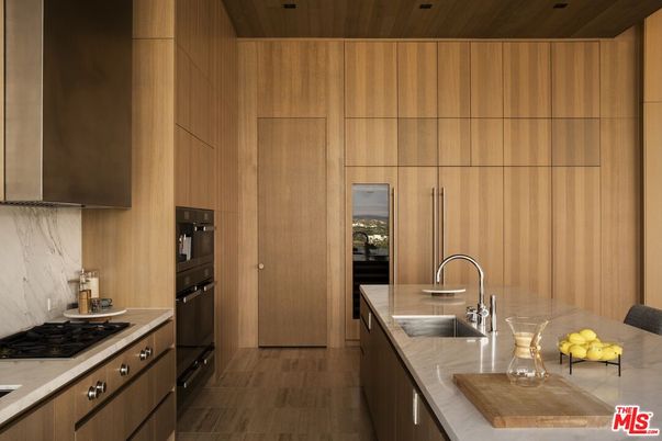 Interior, Kitchen, Recessed Lighting, Stainless Steel Appliances, Wooden Ceilings, Wood Texture Flooring