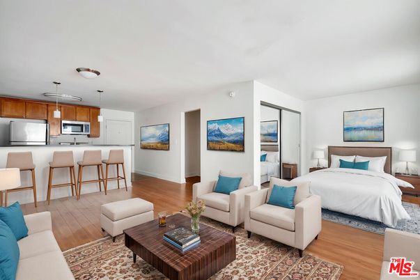 Bedroom, Interior, Kitchen, Living room, Pendant Lights, Wood Texture Flooring
