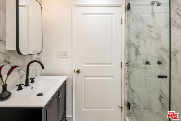 Bathroom, Glass Shower, Interior, Marble Walls